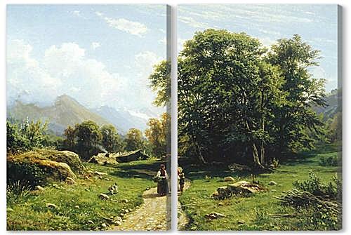 Модульная картина - Швейцарский пейзаж	
