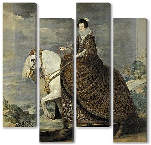 Модульная картина - Queen Isabel de Bourbon wife of Felipe IV on Horseback	

