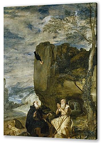 Картина маслом - Saint Anthony the Abbot and Saint Paul theFirst Hermit	
