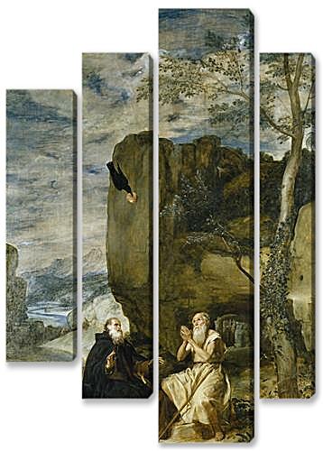 Модульная картина - Saint Anthony the Abbot and Saint Paul theFirst Hermit	
