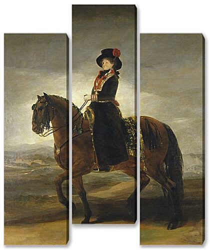 Модульная картина - Queen Maria Luisa on Horseback
