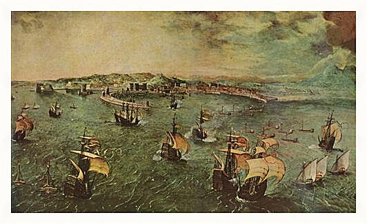 Картина - Морской бой в гавани Неап
