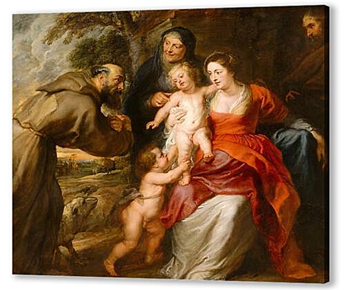 Постер (плакат) - Святое семейство со святыми Франциском и Анной и младенцем св. Иоанном Крестителем	
