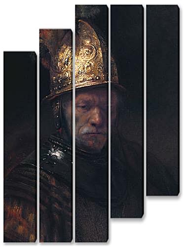 Модульная картина - Портрет отца в шлеме	
