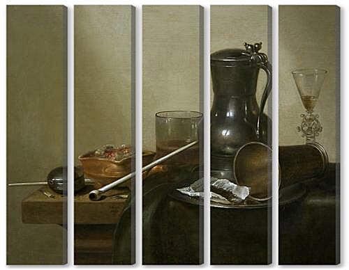 Модульная картина - Still Life with Tobacco, Wine and a Pocket Watch
