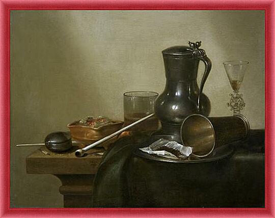 Картина - Still Life with Tobacco, Wine and a Pocket Watch
