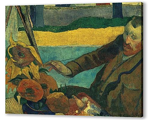 Картина маслом - Ван Гог и подсолнухи
