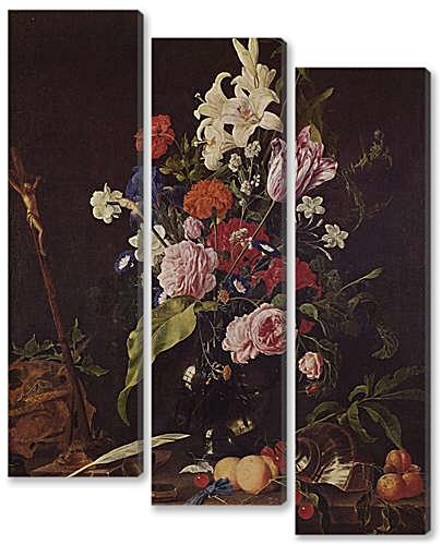 Модульная картина - Натюрморт Цветы в вазе