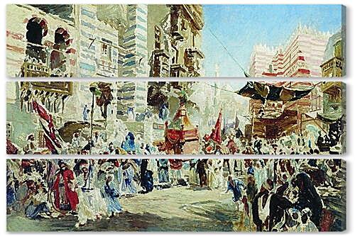 Модульная картина - Эскиз к картине Перенесение священного ковра из Мекки в Каир