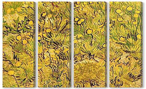 Модульная картина - Champ de fleurs jaunes
