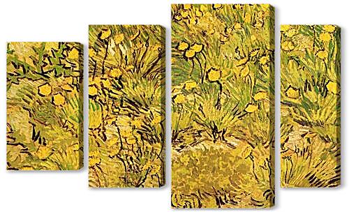 Модульная картина - Champ de fleurs jaunes
