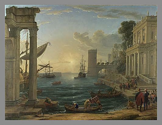 Картина - Seaport with the Embarkation of the Queen of Sheba

