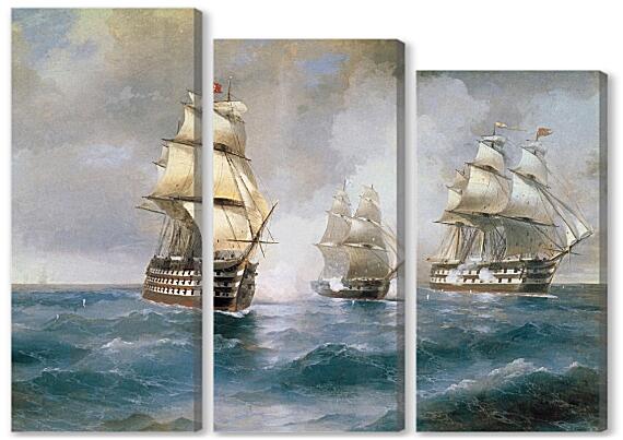 Модульная картина - Бриг «Меркурий», атакованный двумя турецкими кораблями