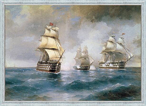 Картина - Бриг «Меркурий», атакованный двумя турецкими кораблями