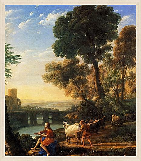 Картина - Paysage avec Mercure enlevant les boeufs d Apollon
