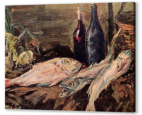 Картина маслом - Натюрморт с рыбами
