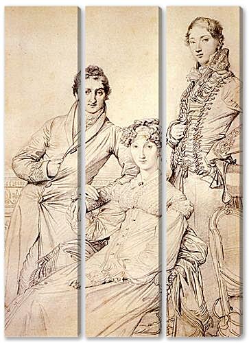 Модульная картина - Portrait of Joseph Woodhead and His Wife, born Harriet Comber, and Her Brother, Henry George Wandesford Comber

