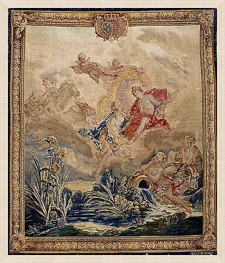Картина - Apollo and Clytie, tapestry by Beauvais Tapestry Manufactory designed by Francois Boucher
