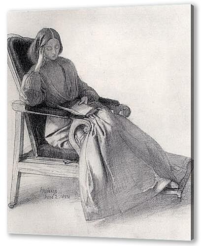 Картина маслом - Portrait of Elizabeth Siddal, Reading
