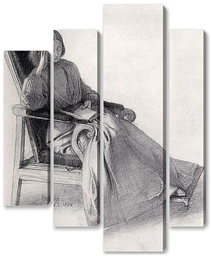 Модульная картина - Portrait of Elizabeth Siddal, Reading
