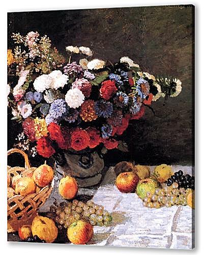 Картина маслом - Still-Life with Flowers and Fruits	
