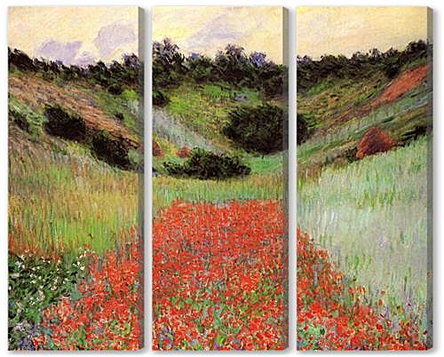 Модульная картина - Poppy Field of Flowers in a Valley at Giverny	
