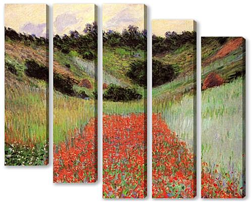Модульная картина - Poppy Field of Flowers in a Valley at Giverny	
