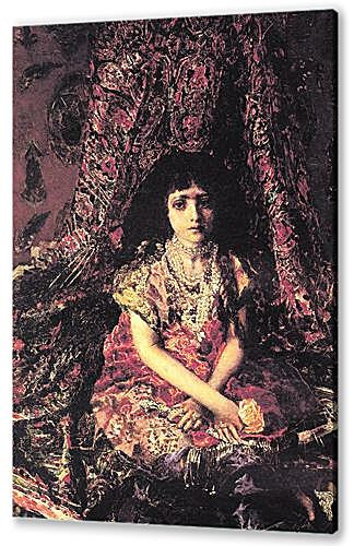 Portrait of a Girl against a Persian Carpet