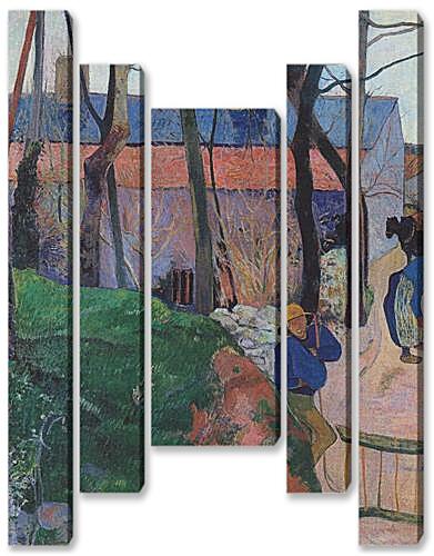 Модульная картина - Houses in Le Pouldu	
