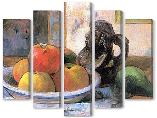 Модульная картина - Still Life with Apples, a Pear, and a Ceramic Portrait Jug