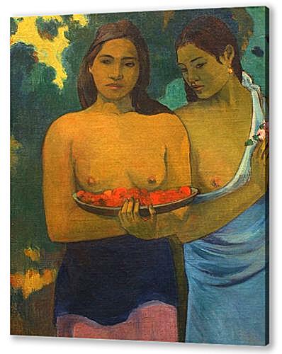 Постер (плакат) - Les Seins aux Fleurs Rouges, ou Deux Tahitiannnes (aux fleurs de mango)	
