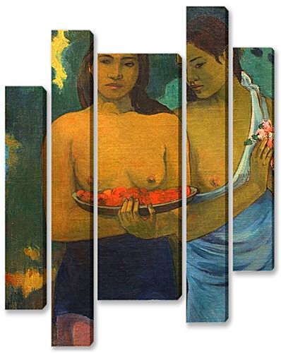 Модульная картина - Les Seins aux Fleurs Rouges, ou Deux Tahitiannnes (aux fleurs de mango)	
