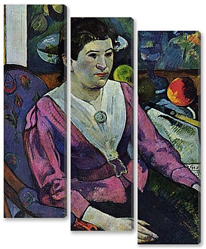 Модульная картина - Portrait de femme a la nature morte de Cezanne	
