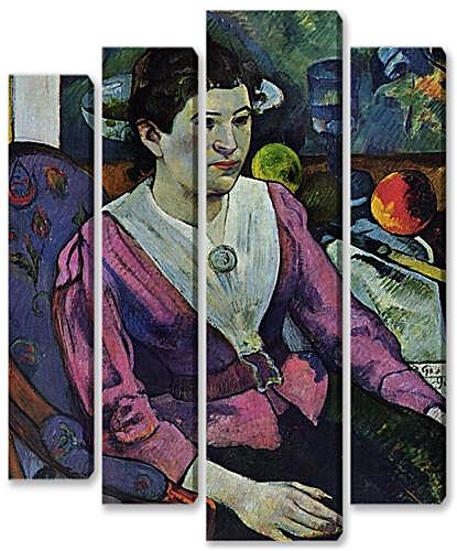 Модульная картина - Portrait de femme a la nature morte de Cezanne	
