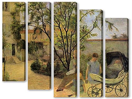 Модульная картина - La famille du peintre au jardin, rue Carcel	
