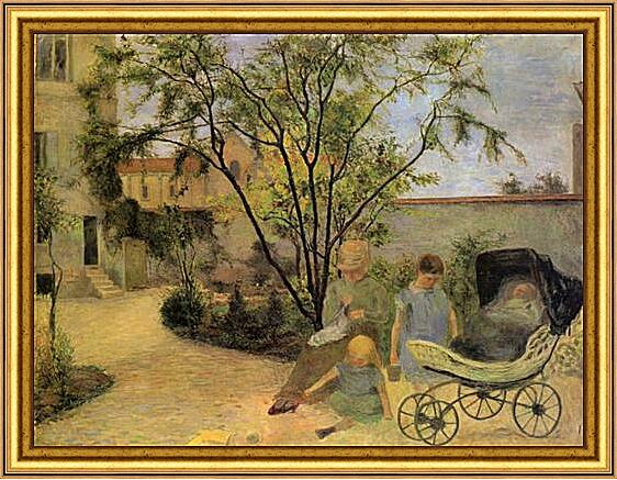 Картина - La famille du peintre au jardin, rue Carcel	
