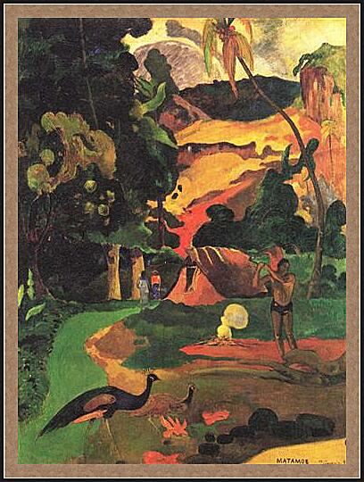 Картина - Paysage aux paons	
