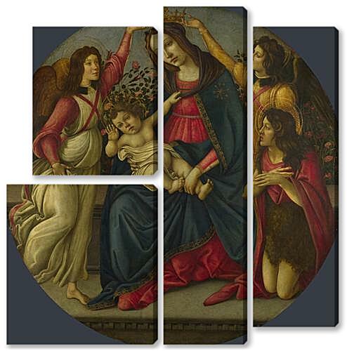 Модульная картина - The Virgin and Child with Saint John and Two Angels