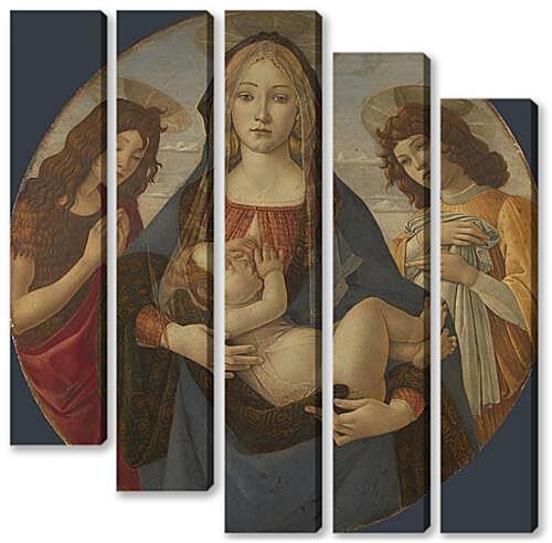 Модульная картина - The Virgin and Child with Saint John and an Angel	
