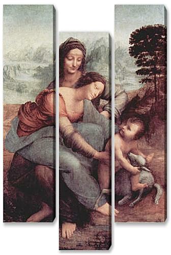 Модульная картина - Святая Анна с Марией и младенцем

