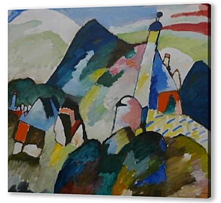 Картина маслом - Schilderij Blick auf Murnau mit Kirche