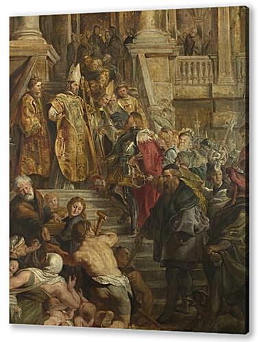 Постер (плакат) - Saint Bavo is received by Saints Amand and Floribert	
