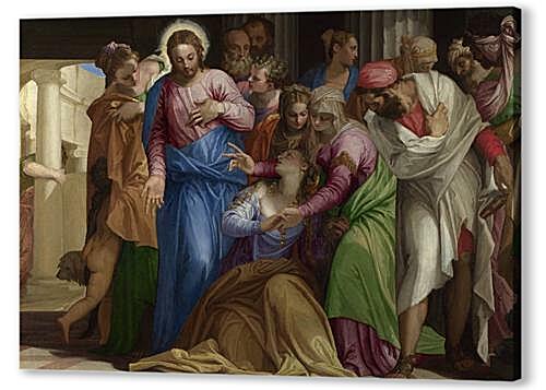 Картина маслом - Christ addressing a Kneeling Woman
