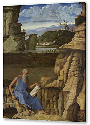 Постер (плакат) - Saint Jerome reading in a Landscape
