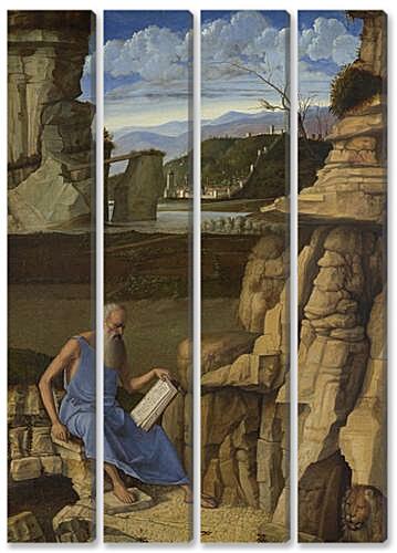 Модульная картина - Saint Jerome reading in a Landscape
