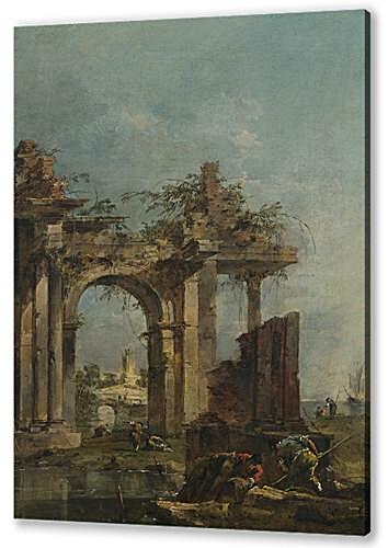 Картина маслом - A Caprice with Ruins on the Seashore
