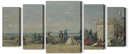 Модульная картина - Beach Scene, Trouville (1)
