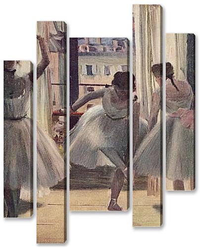 Модульная картина - Drei Tanzerinnen in einem Ubungssaal	
