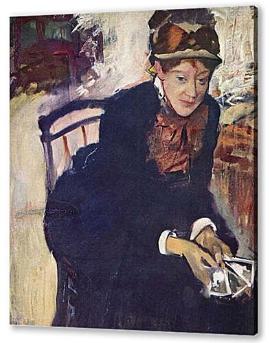 Постер (плакат) - Portrat der Miss Cassatt, die Karten haltend	
