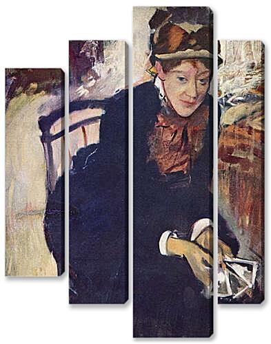 Модульная картина - Portrat der Miss Cassatt, die Karten haltend	
